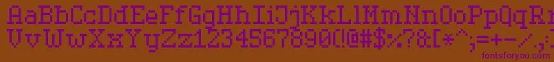 SerifPixel7 Font – Purple Fonts on Brown Background
