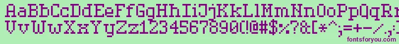 SerifPixel7 Font – Purple Fonts on Green Background