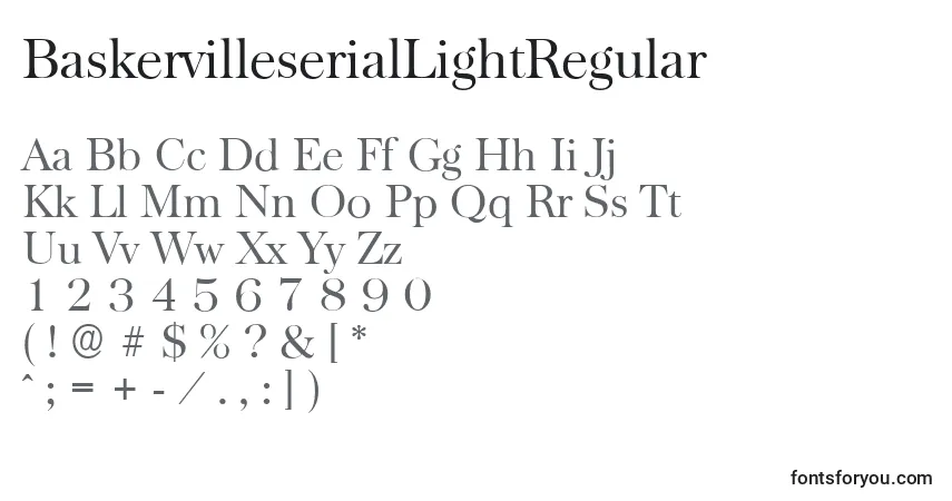 Шрифт BaskervilleserialLightRegular – алфавит, цифры, специальные символы
