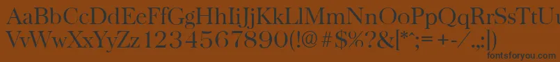BaskervilleserialLightRegular-fontti – mustat fontit ruskealla taustalla