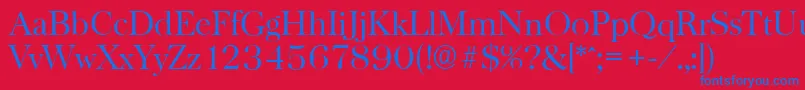 BaskervilleserialLightRegular Font – Blue Fonts on Red Background