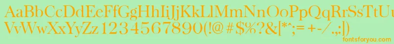 BaskervilleserialLightRegular Font – Orange Fonts on Green Background