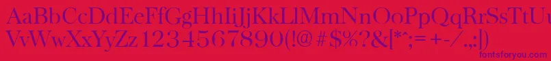 BaskervilleserialLightRegular Font – Purple Fonts on Red Background