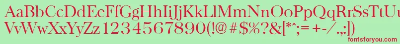 BaskervilleserialLightRegular Font – Red Fonts on Green Background