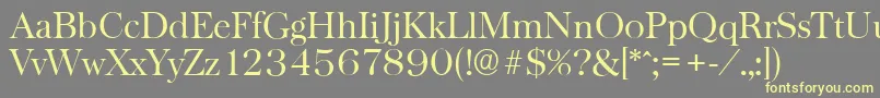 BaskervilleserialLightRegular-Schriftart – Gelbe Schriften auf grauem Hintergrund