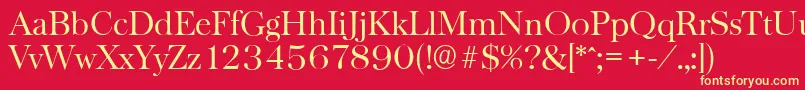 BaskervilleserialLightRegular Font – Yellow Fonts on Red Background