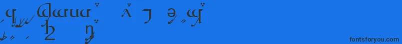 TengwarQuenyaA Font – Black Fonts on Blue Background