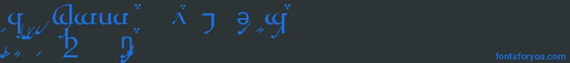 TengwarQuenyaA Font – Blue Fonts on Black Background
