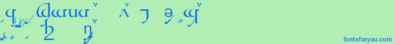 TengwarQuenyaA Font – Blue Fonts on Green Background