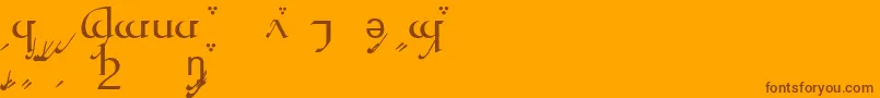 フォントTengwarQuenyaA – オレンジの背景に茶色のフォント