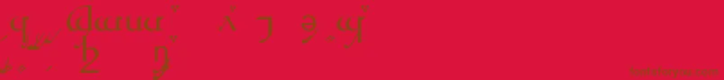 TengwarQuenyaA Font – Brown Fonts on Red Background