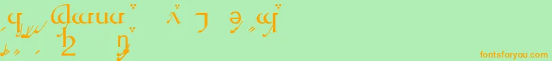 TengwarQuenyaA Font – Orange Fonts on Green Background