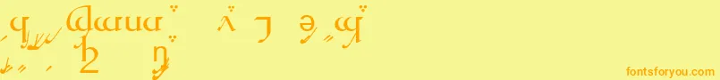 TengwarQuenyaA Font – Orange Fonts on Yellow Background