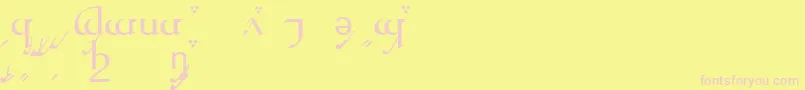 TengwarQuenyaA Font – Pink Fonts on Yellow Background