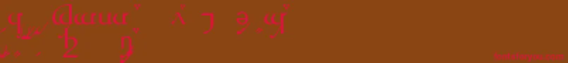 TengwarQuenyaA Font – Red Fonts on Brown Background