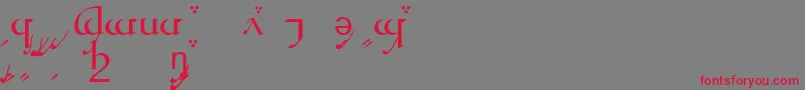 TengwarQuenyaA Font – Red Fonts on Gray Background