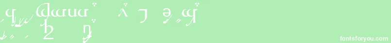 TengwarQuenyaA Font – White Fonts on Green Background