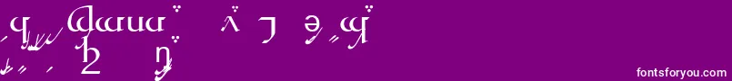 TengwarQuenyaA-Schriftart – Weiße Schriften auf violettem Hintergrund