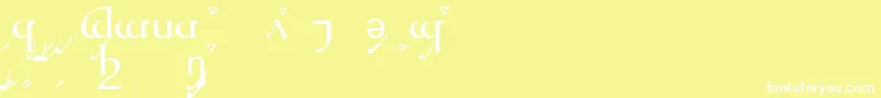 TengwarQuenyaA Font – White Fonts on Yellow Background