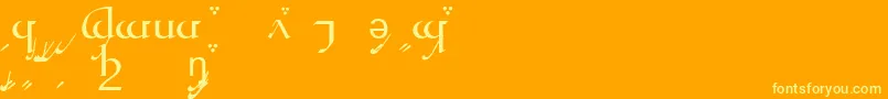 TengwarQuenyaA Font – Yellow Fonts on Orange Background