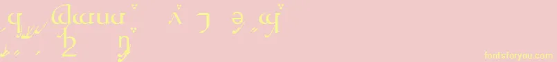 TengwarQuenyaA Font – Yellow Fonts on Pink Background