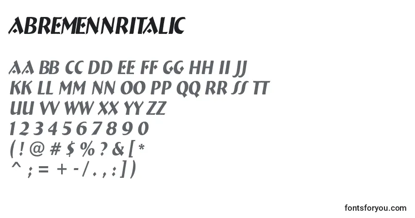 ABremennrItalic Font – alphabet, numbers, special characters