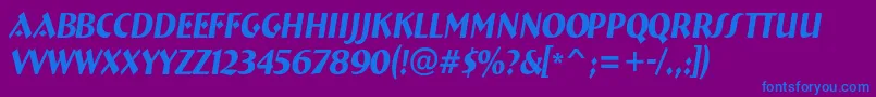 Шрифт ABremennrItalic – синие шрифты на фиолетовом фоне
