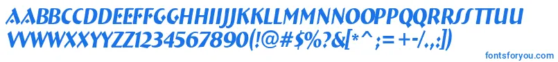 Шрифт ABremennrItalic – синие шрифты на белом фоне