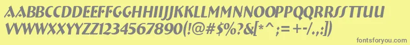 ABremennrItalic-fontti – harmaat kirjasimet keltaisella taustalla