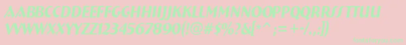 ABremennrItalic Font – Green Fonts on Pink Background