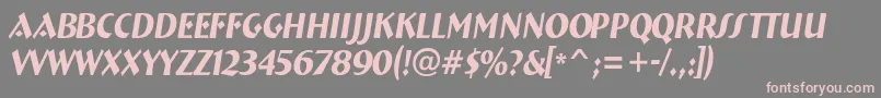 Шрифт ABremennrItalic – розовые шрифты на сером фоне
