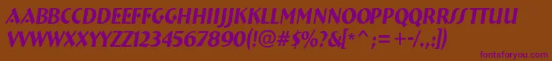 ABremennrItalic Font – Purple Fonts on Brown Background