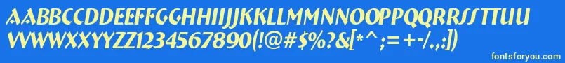 ABremennrItalic-fontti – keltaiset fontit sinisellä taustalla