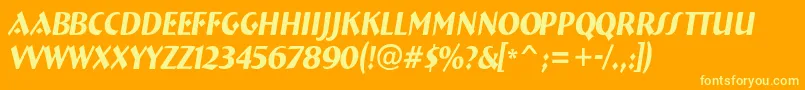 ABremennrItalic Font – Yellow Fonts on Orange Background