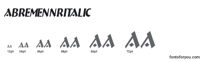 ABremennrItalic Font Sizes