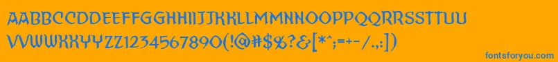 Straighttohell Font – Blue Fonts on Orange Background