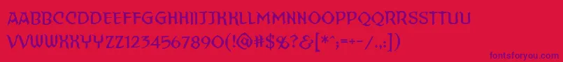 Straighttohell Font – Purple Fonts on Red Background