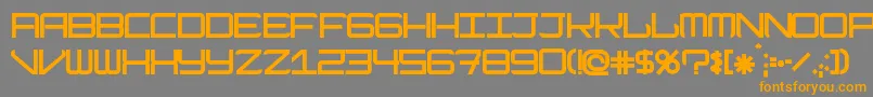 ModernismBold-Schriftart – Orangefarbene Schriften auf grauem Hintergrund