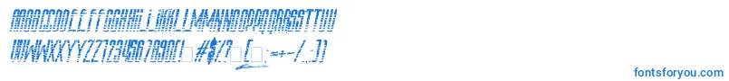 フォントAmazs.T.A.L.K.E.R.Italic – 白い背景に青い文字