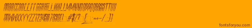 Fonte Amazs.T.A.L.K.E.R.Italic – fontes marrons em um fundo laranja