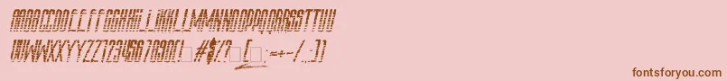 Fonte Amazs.T.A.L.K.E.R.Italic – fontes marrons em um fundo rosa