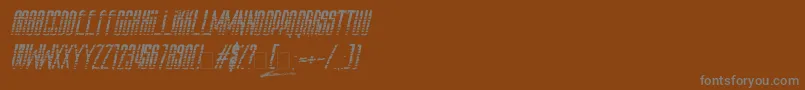 Czcionka Amazs.T.A.L.K.E.R.Italic – szare czcionki na brązowym tle