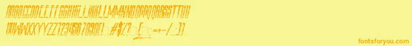 Amazs.T.A.L.K.E.R.Italic Font – Orange Fonts on Yellow Background