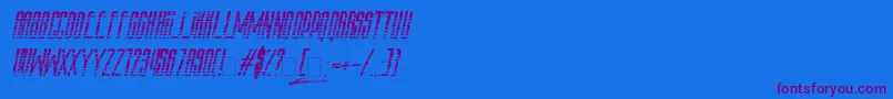 Czcionka Amazs.T.A.L.K.E.R.Italic – fioletowe czcionki na niebieskim tle