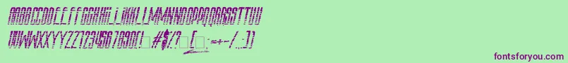 Шрифт Amazs.T.A.L.K.E.R.Italic – фиолетовые шрифты на зелёном фоне