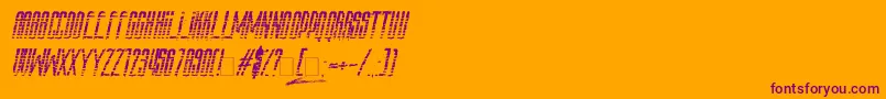 Czcionka Amazs.T.A.L.K.E.R.Italic – fioletowe czcionki na pomarańczowym tle