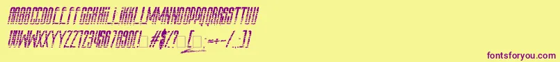 フォントAmazs.T.A.L.K.E.R.Italic – 紫色のフォント、黄色の背景