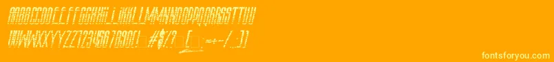 Fonte Amazs.T.A.L.K.E.R.Italic – fontes amarelas em um fundo laranja