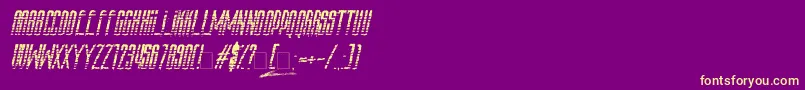 フォントAmazs.T.A.L.K.E.R.Italic – 紫の背景に黄色のフォント