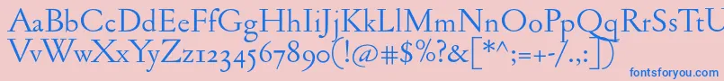 Jannonantosf Font – Blue Fonts on Pink Background